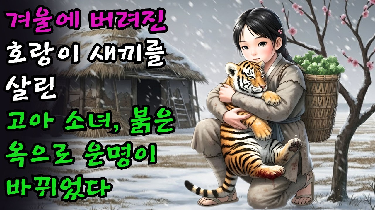 겨울 한파 속에 버려진 호랑이 새끼를 몸으로 따뜻하게 한 고아 소녀는 붉은 옥을 받아 인생을 극적으로 바꾸었다