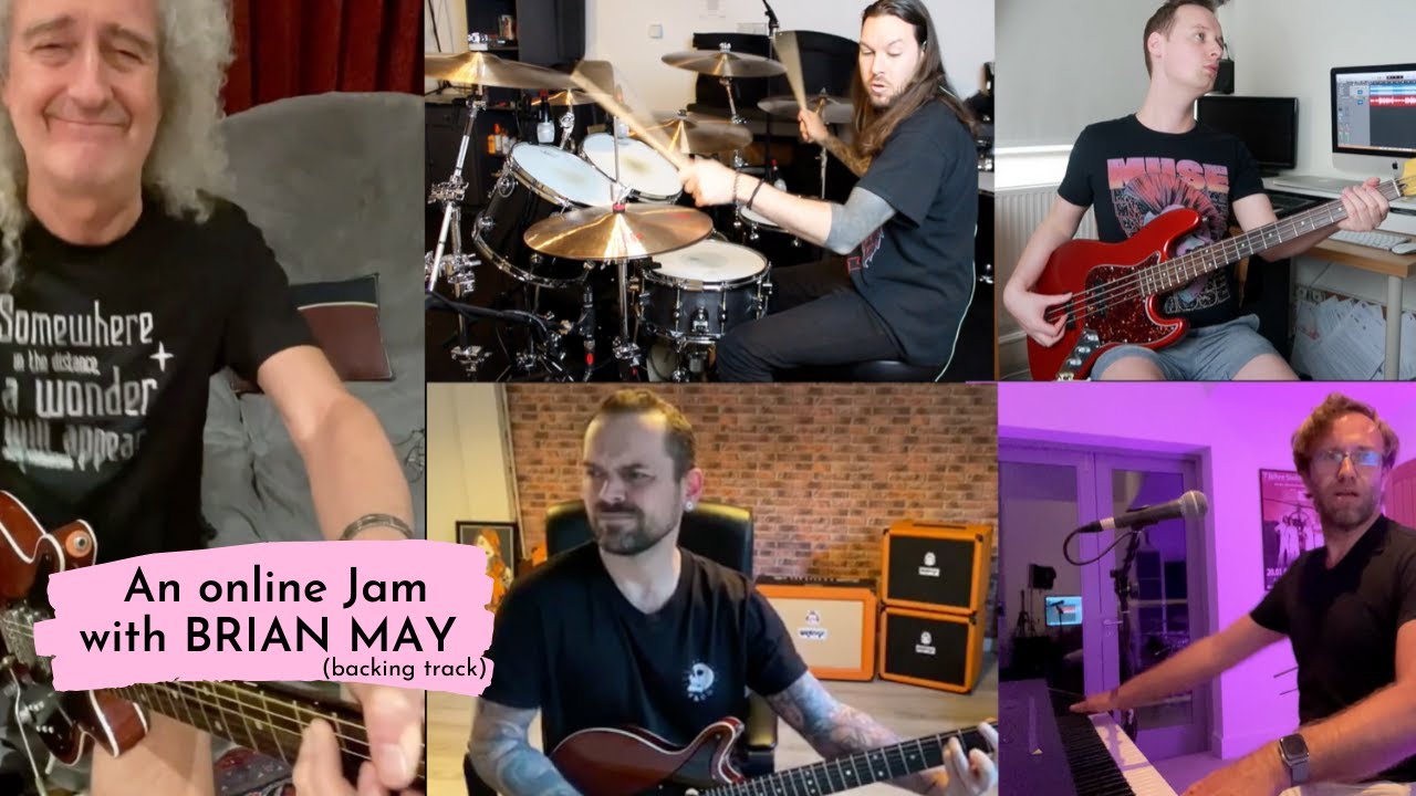 We Are The Champions with Brian May - isolation jam - backing track
