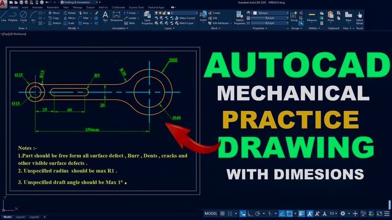 Mechanical Drawing With Dimensions |
