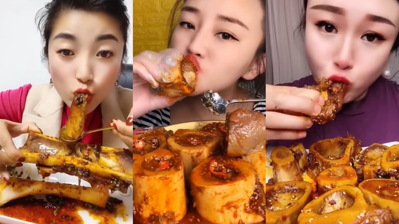Bone Marrow Mukbang | Chinese Mukbang Eating Show | 먹방 골수  | Thánh ăn tủy xương #2