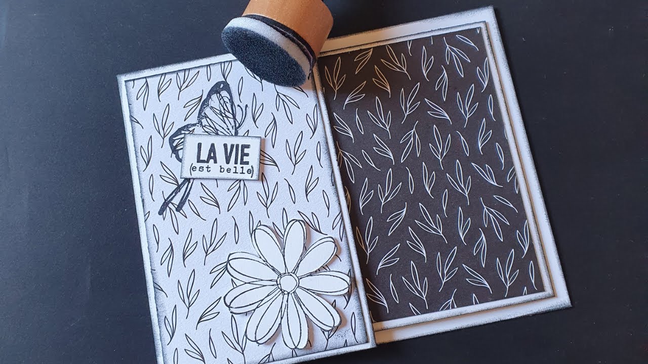 Carte Double Rabat facile 🥰😍🥰                                    #tuto #facile #action #scrapbooking