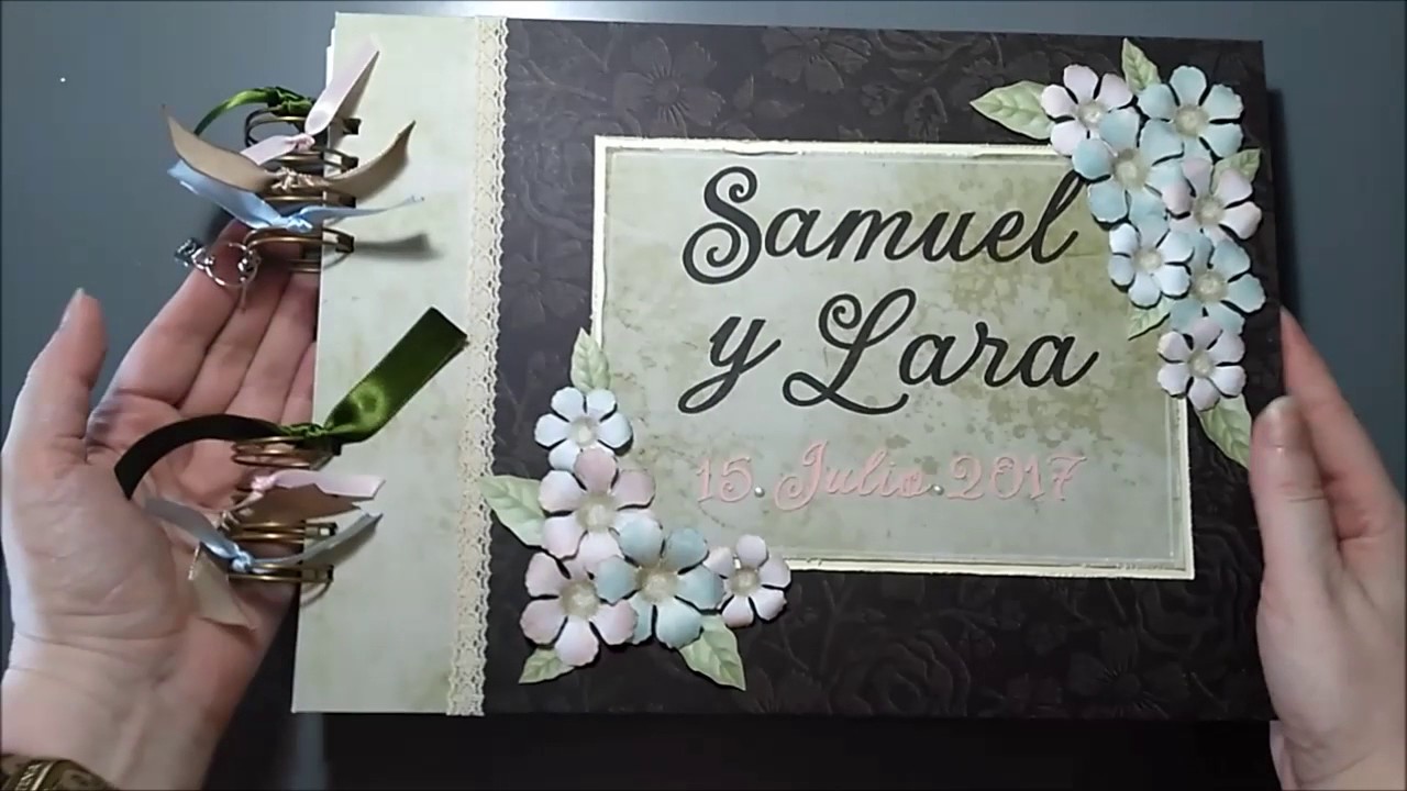Libro de firmas boda scrap elegante