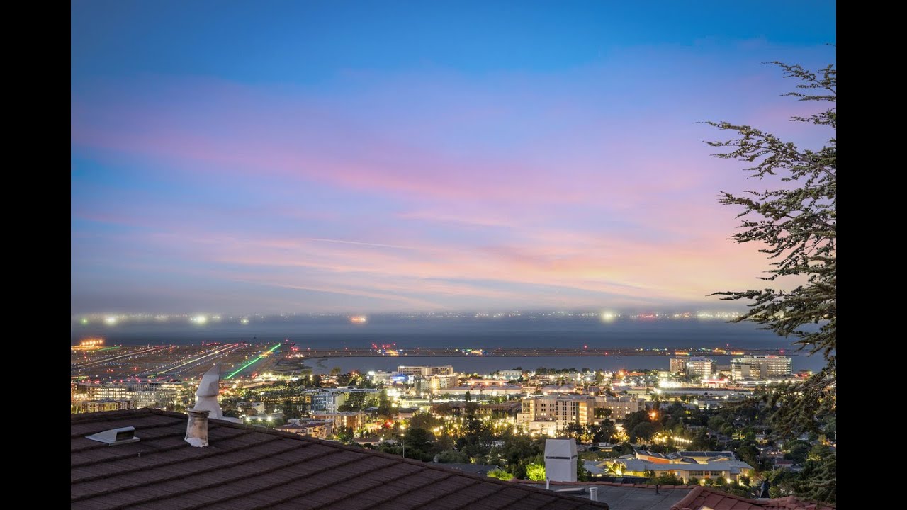 Remarkable Burlingame Hills Home with Bay Views and Airport Views!