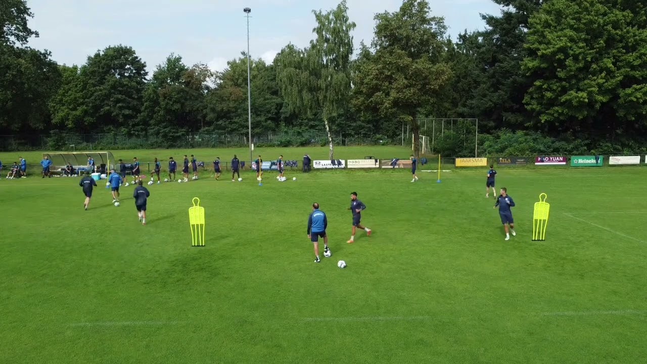 Football technical warm up- on two boxes