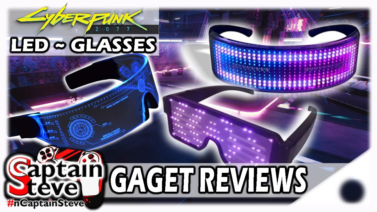 Cyberpunk 2077 LED Glasses Futuristic Clothing Captain Steve Gadget Review Cyber Specs Shinning USB