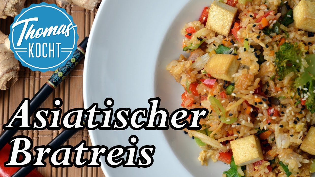 Gebratener Reis mit Gemüse und Tofy -  veganes Rezept / Thomas kocht
