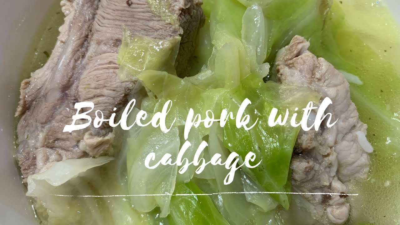(HMONG FOOD) boiled pork with cabbage soup
