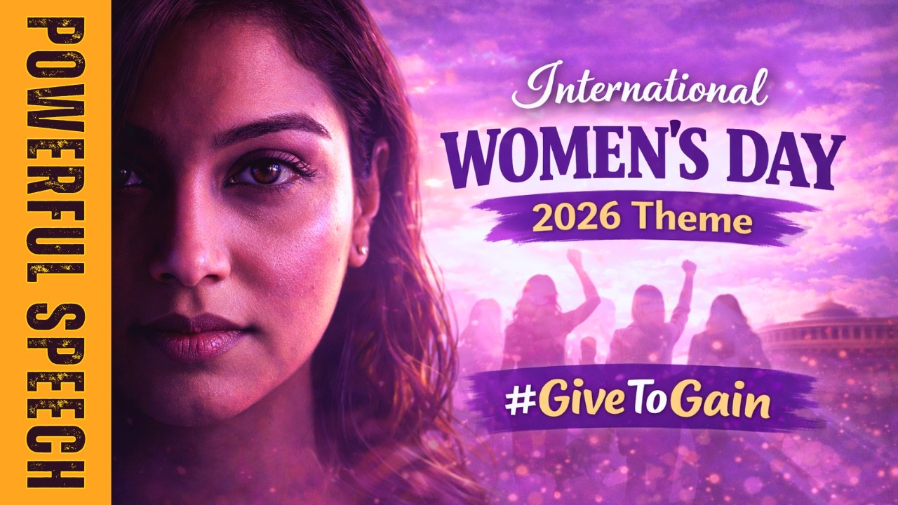 International Women&rsquo;s Day 2026/Powerful Women&rsquo;s Day Speech in English/Theme & History #GiveToGain