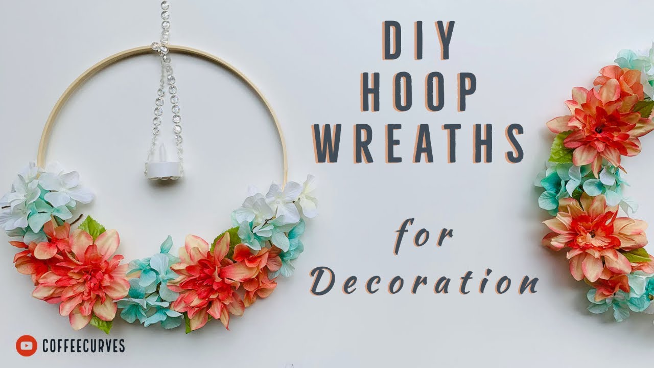 DIY FLORAL HOOP WREATH with DOLLAR TREE FLOWERS | BACKDROP DECORATION