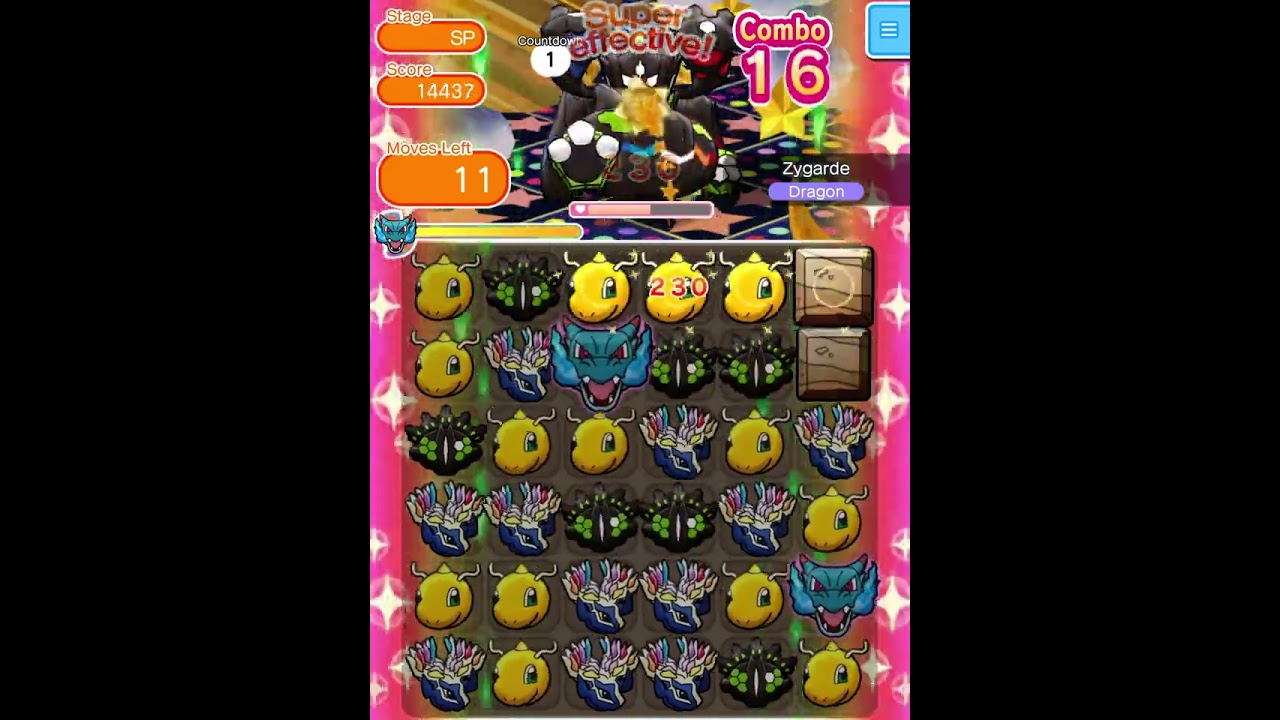 Pokémon Shuffle Mobile - Zygarde Complete Form - ITEMLESS Clear and Catch