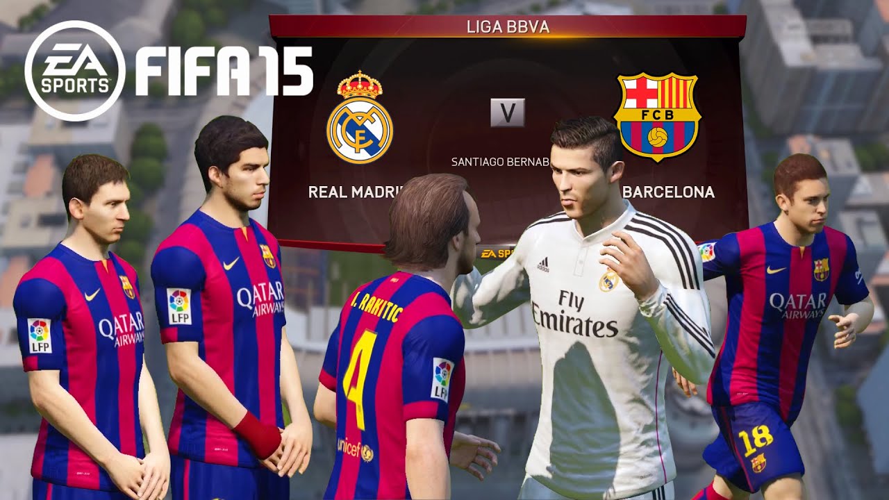 Геймплей FIFA 15 для ПК — «Реал Мадрид» против «Барселоны» | Эль Класико на Сантьяго Бернабеу | П...