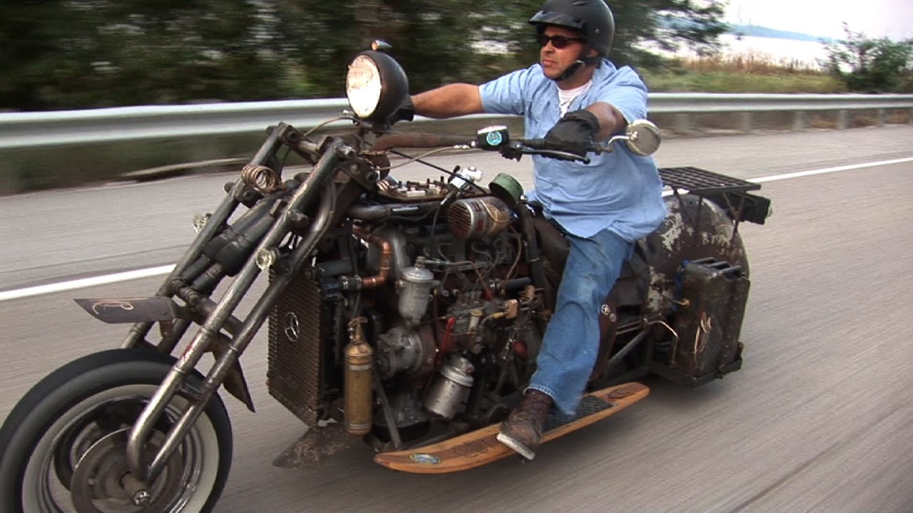 WILD Mercedes Diesel  RAT ROD MOTORCYCLE