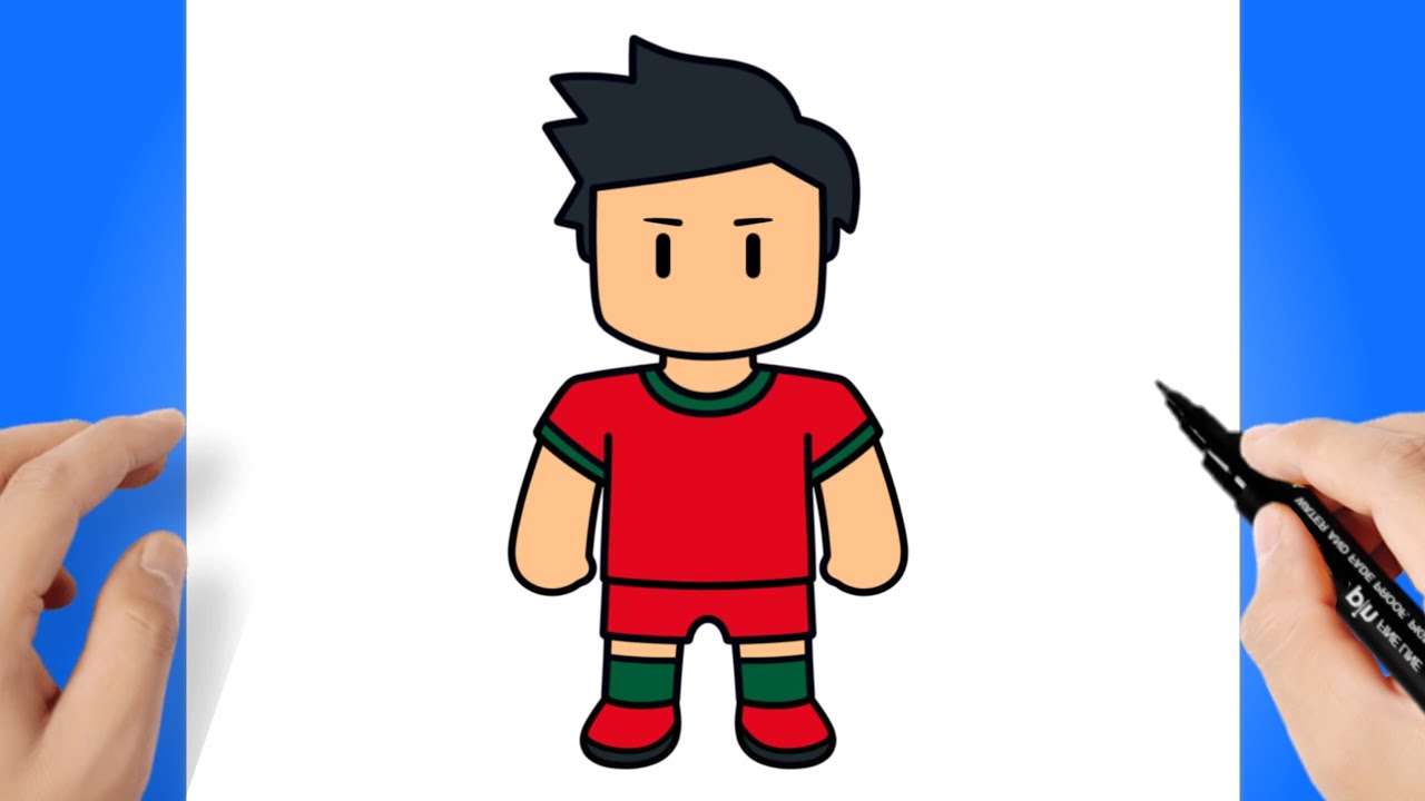 Como dibujar a Cristiano Waldo de Stumble Guys