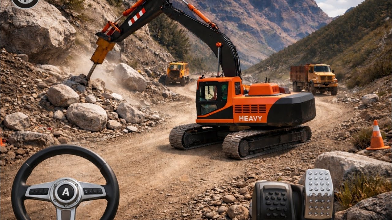 City off Road Construction Simulator 3d android Games Rocks Breaking 