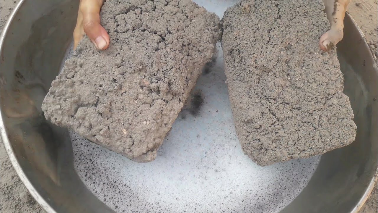 New hand made gritty texture bars floor crumbling +  wet crumbling in foamy water 💦💦