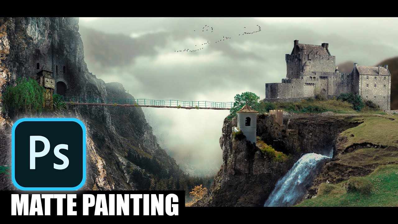 How to Create Landscape Matte Painting !! Photoshop Tutorial !! 7studio777