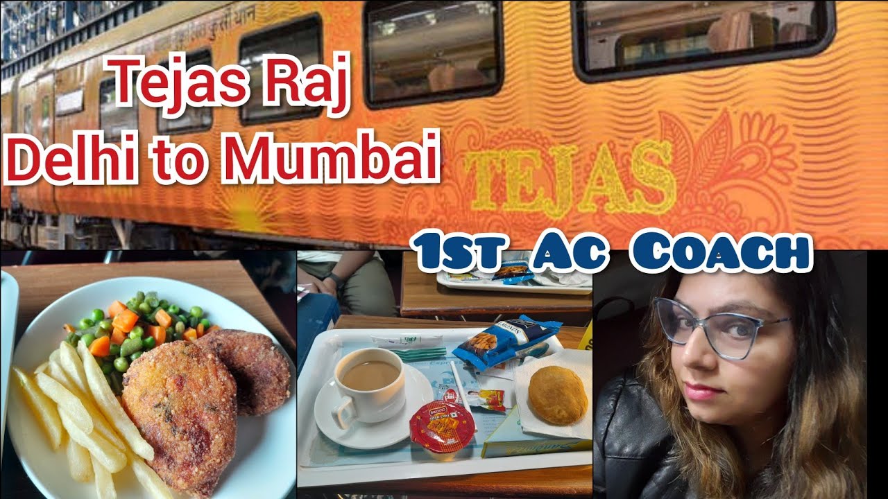 12952 Tejas Rajdhani Express|1st AC Coach journey|Delhi to Mumbai train|coupe Cabin and train tour.