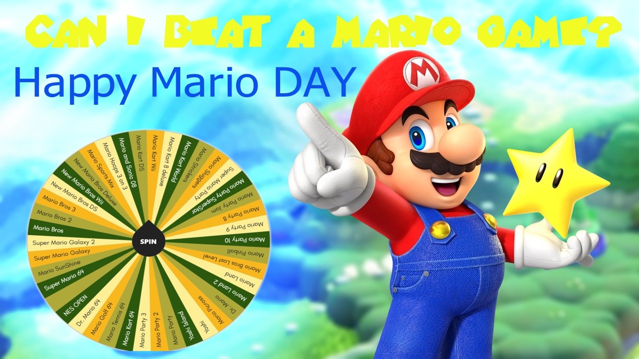 SPIN THE WHEEL UNTIL I BEAT A MARIO GAME MARIO DAY STREAM