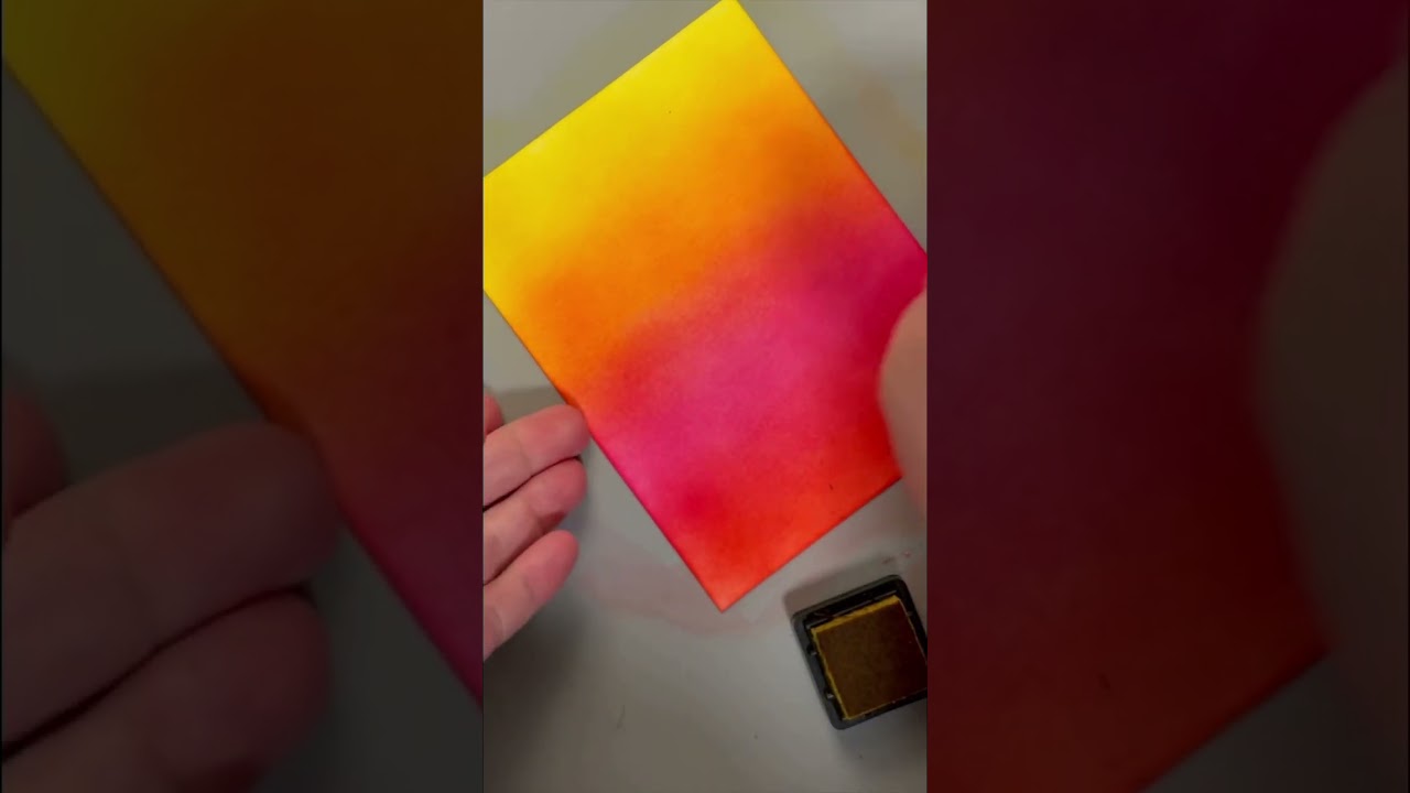 Ink Blending A Sunset #papercrafts #cardmakingtechniques #inkblending #diy #cardmaking