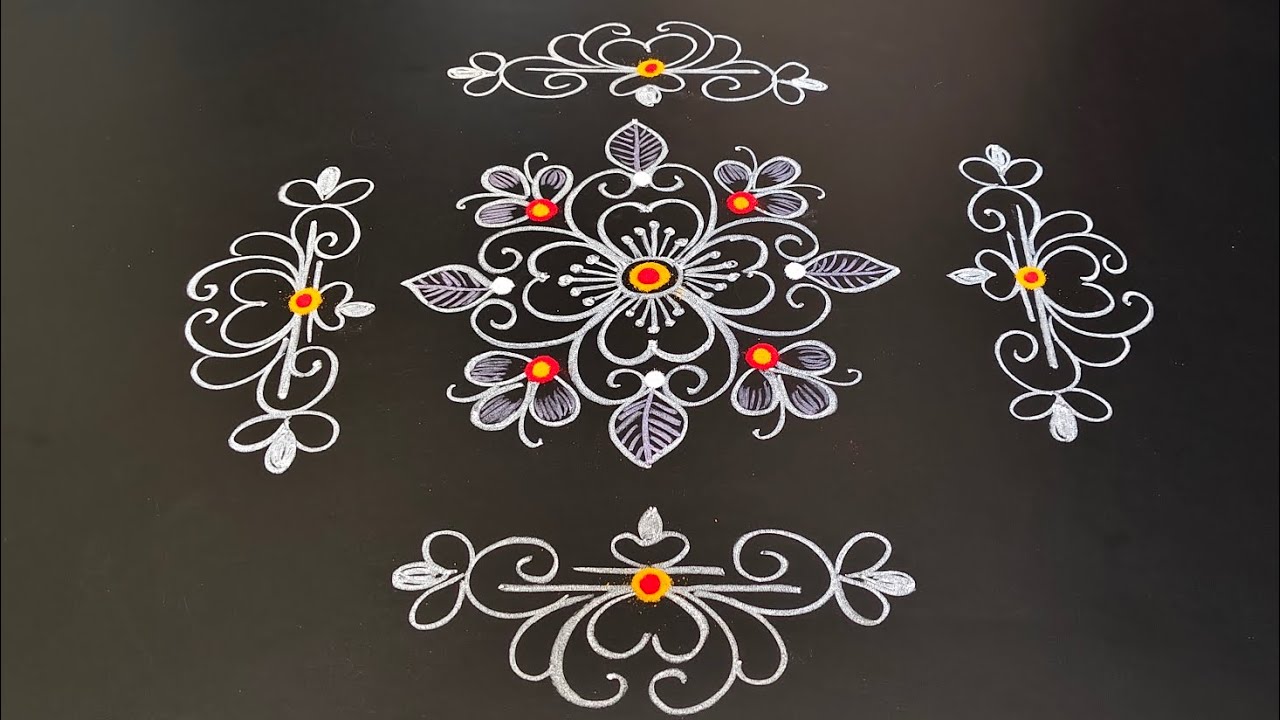 Somavaram muggulu | daily kolam | side muggulu designs @Rangoli with borders