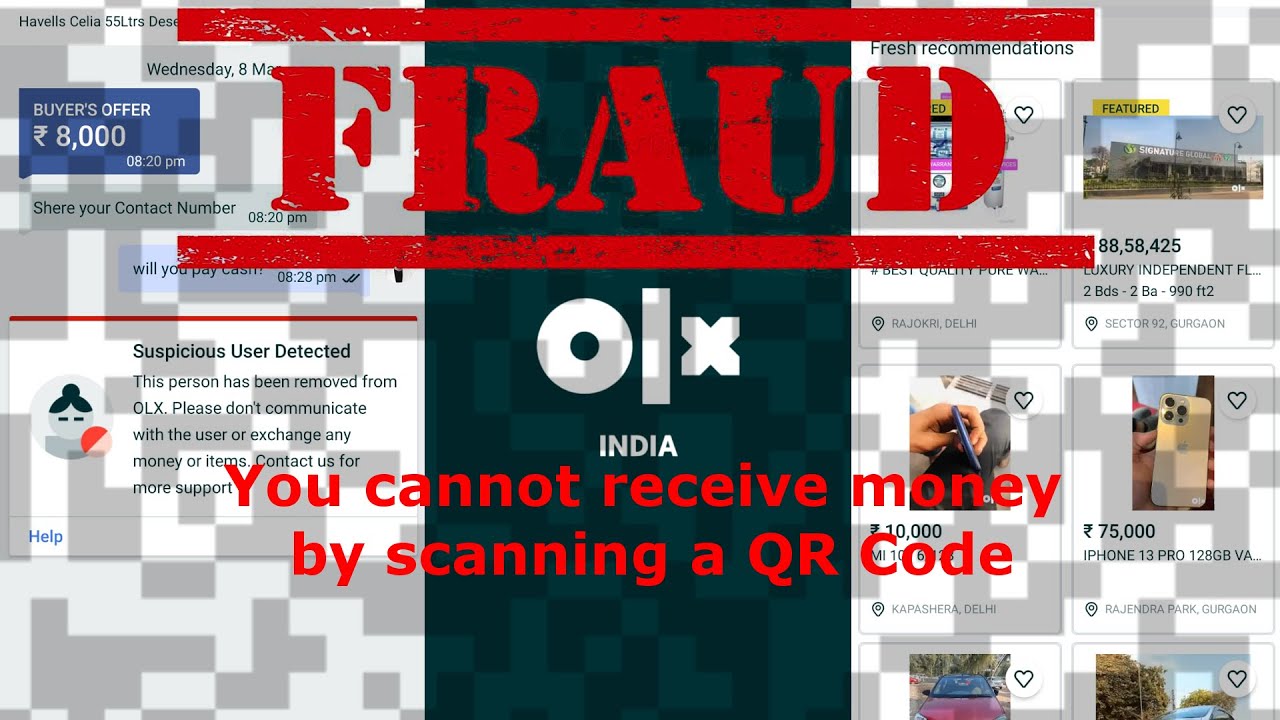 ONLINE PAYMENTS FRAUD| QR CODE UPI SCAM | OLX FRAUD | SCAN QR CODE TO RECEIVE MONEY?