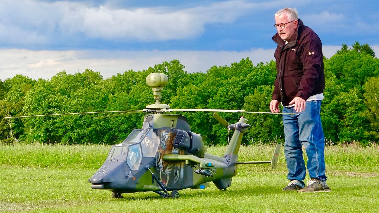 Dennis Engel flies the Turbine RC Eurocopter Tiger from Helifacroty for the very first time