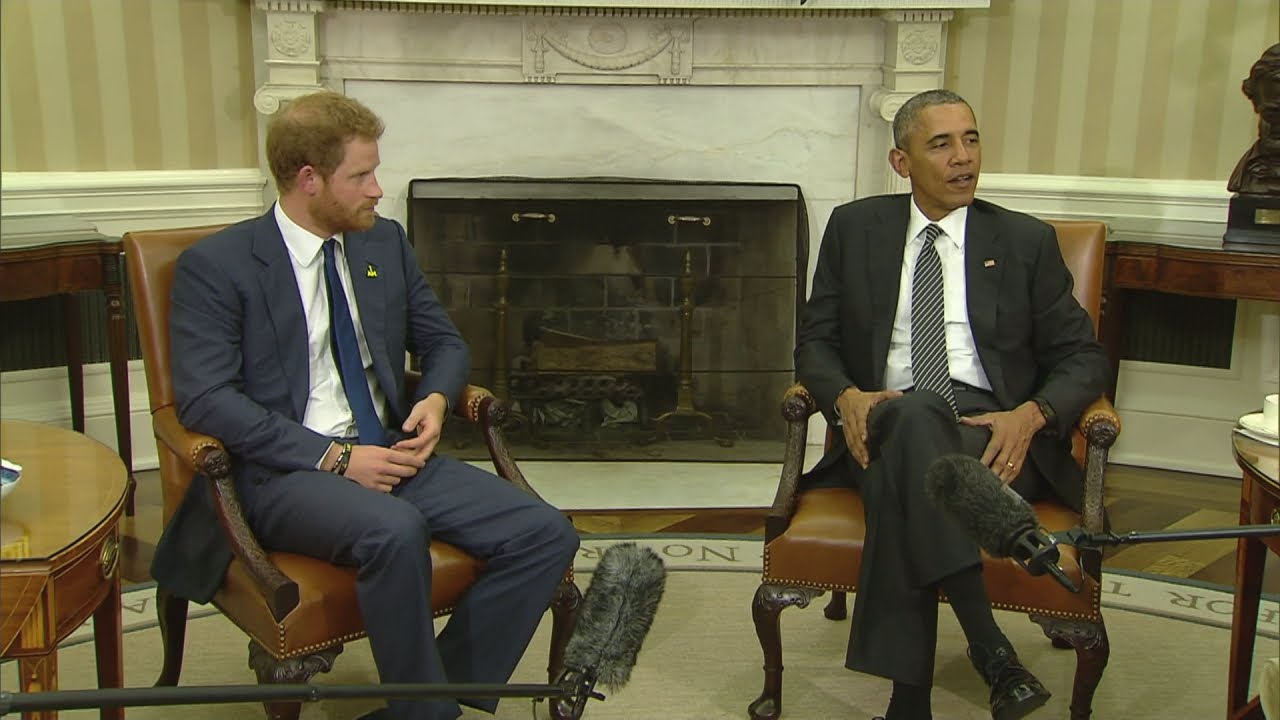 Prince Harry meets President Obama at The White House
