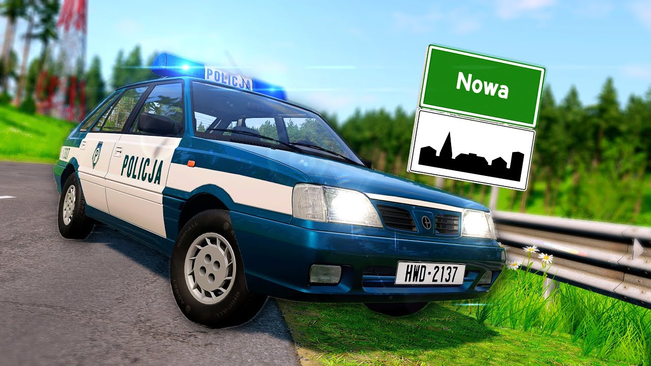 POLONEZ w POŚCIGU 🚔🇵🇱 POLSKA POLICJA na EUROPEAN ROADS | BeamNG.drive