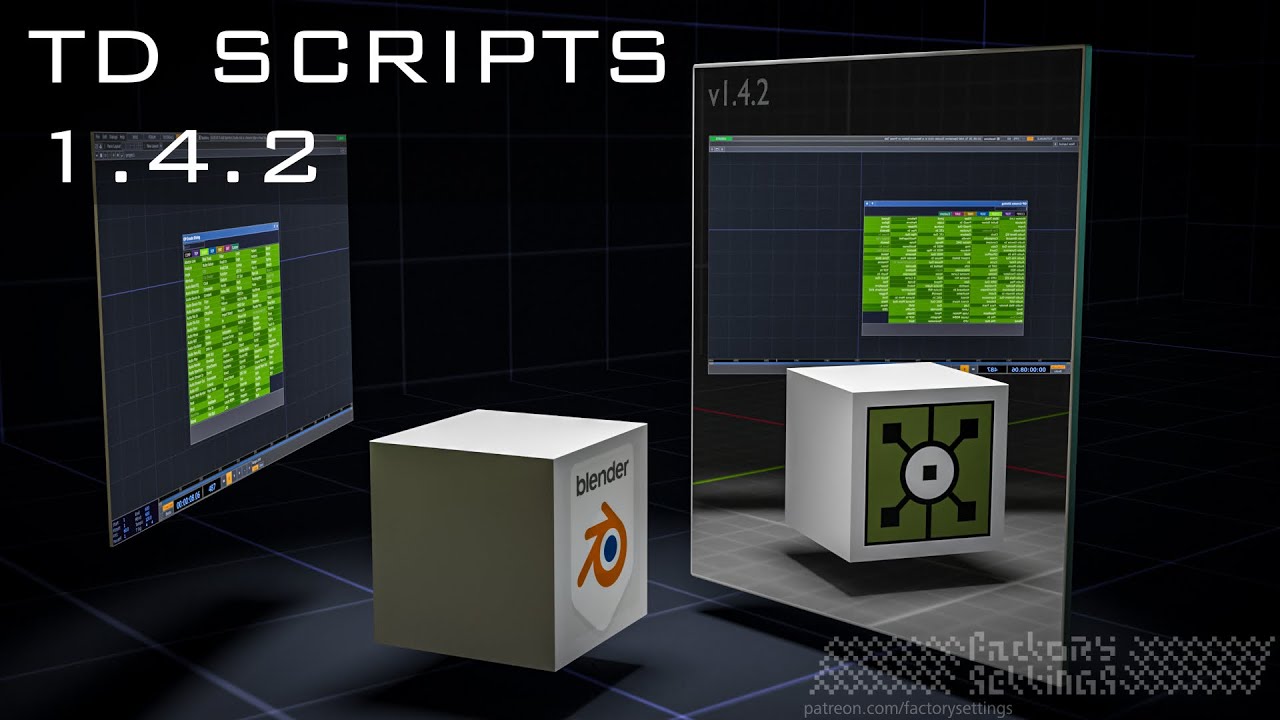 TD Scripts 1.4.2: дополнение для Blender для Touchdesigner