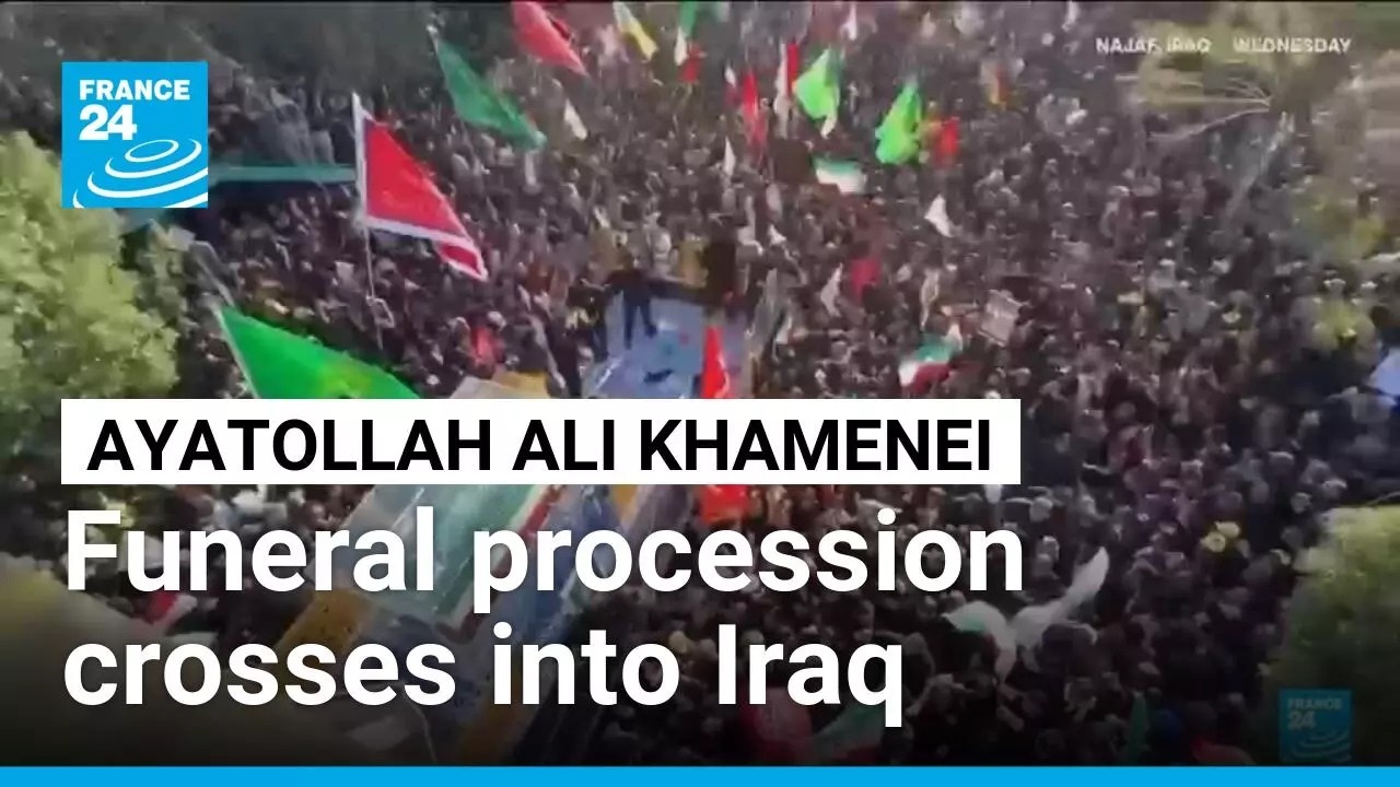 Thousands of mourners march as Khamenei's funeral procession crosses into Iraq &bull; FRANCE 24 English