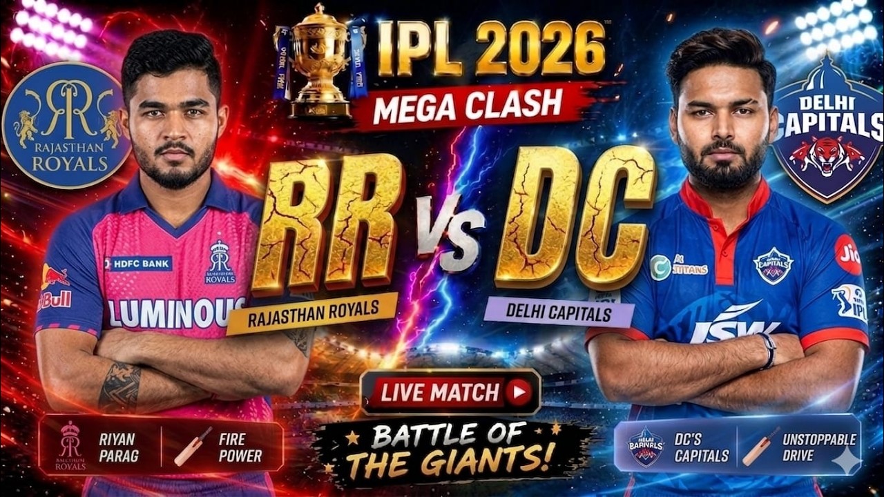 RR VS DC LIVE MATCH  TODAY IPL 2026 SCORE