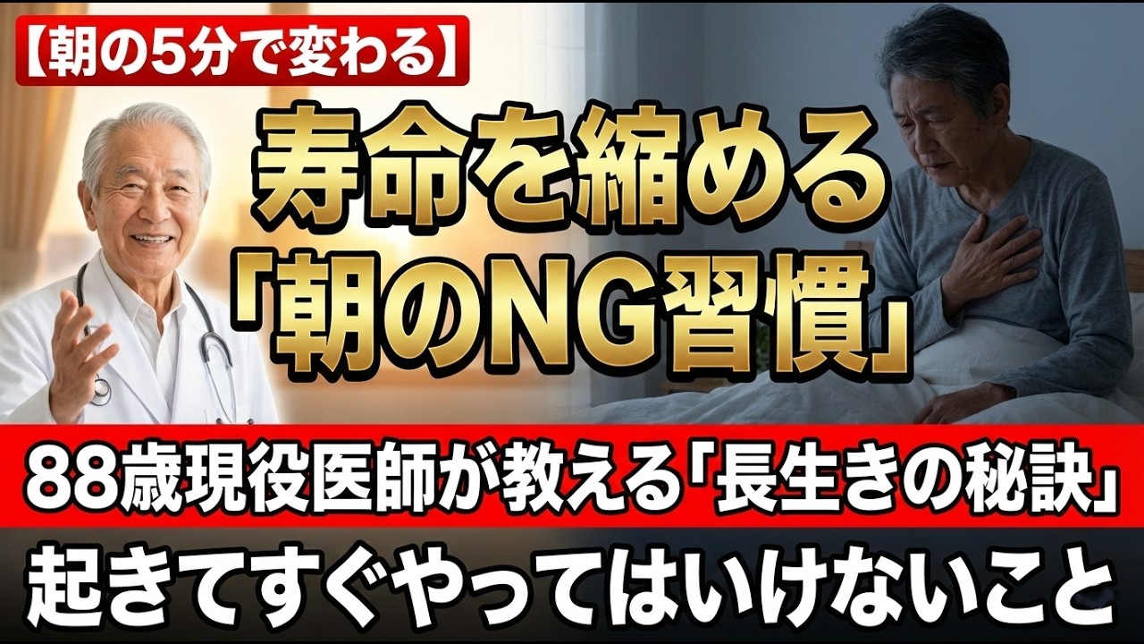 88歳・現役医師からの警告｜老後は朝に「この3つの行動」を絶対にしてはいけません！命を縮めます｜起床直後の5分間、5つの習慣で20年長く健康な老後を送る方法