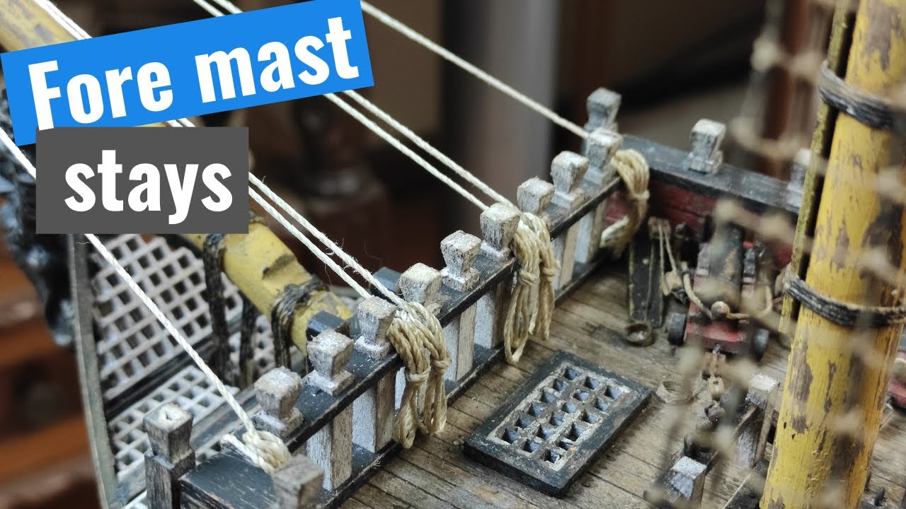 Model Ship Santisima Trinidad - Part 94 - Fore mast stays