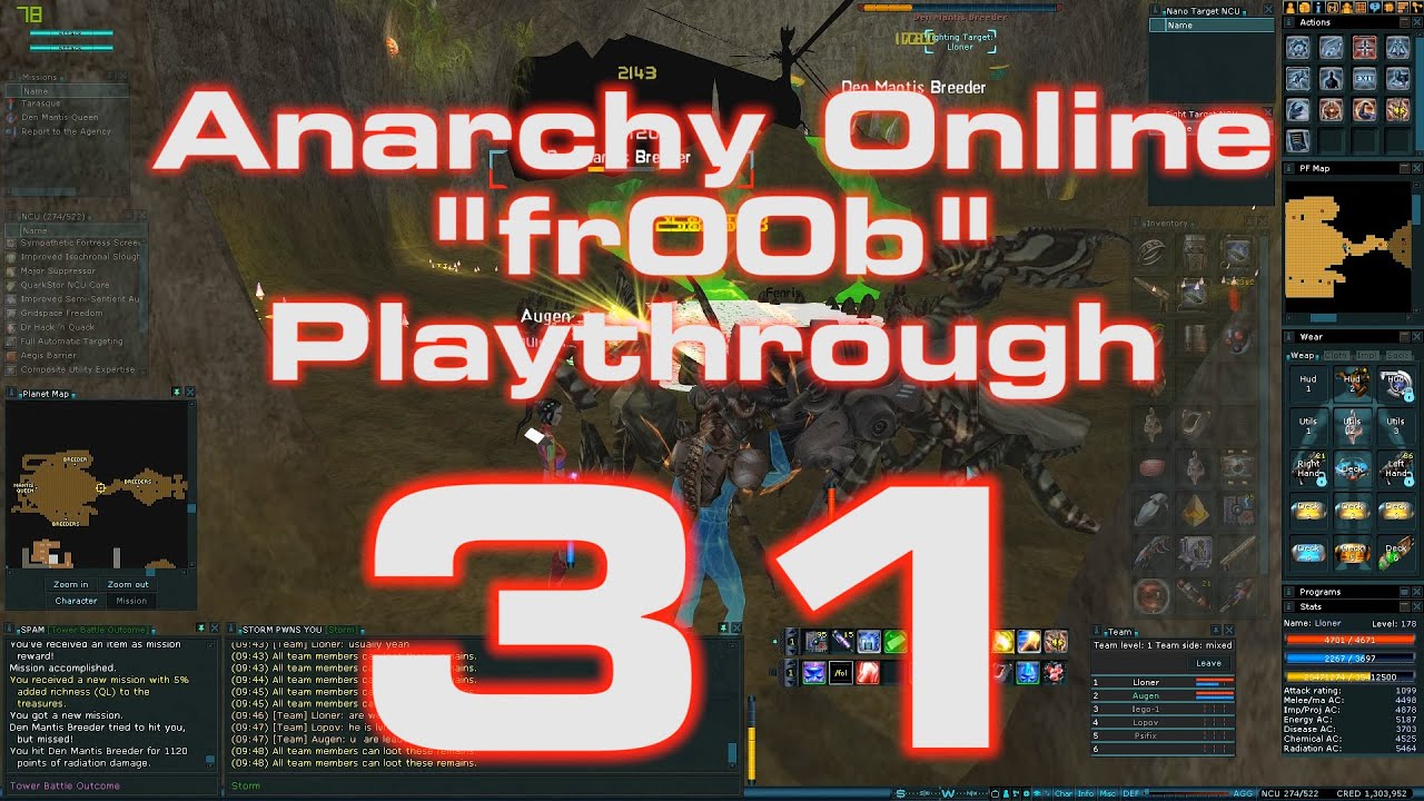 Anarchy Online 18.8 - Teh fr00b Playthrough # 31 [ All teh Grind ]