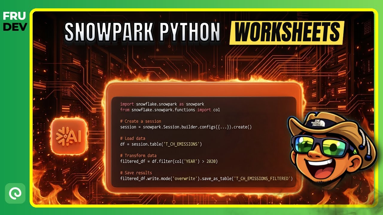 Snowpark Python Worksheets // Overview Of Python Worksheets for Data Manipulation & Transformations