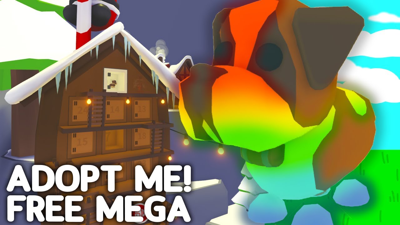 FREE Adopt Me Mega Neon Christmas Pet! St Bernard Roblox Adopt Me Christmas Calendar 2021
