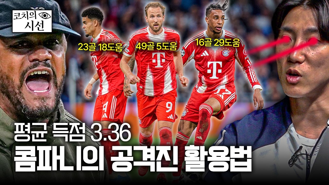 평균 득점 3.36 ㄷㄷㄷ 바이언 콤파니 감독이 공격진을 활용하는 방법ㅣ개눈깔의 시선