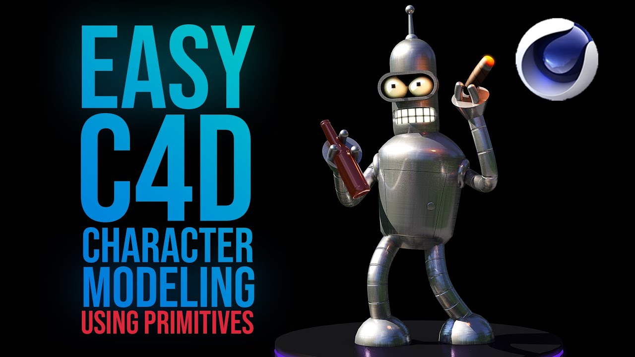 C4D easy character modeling using primitives - Bender Futurama