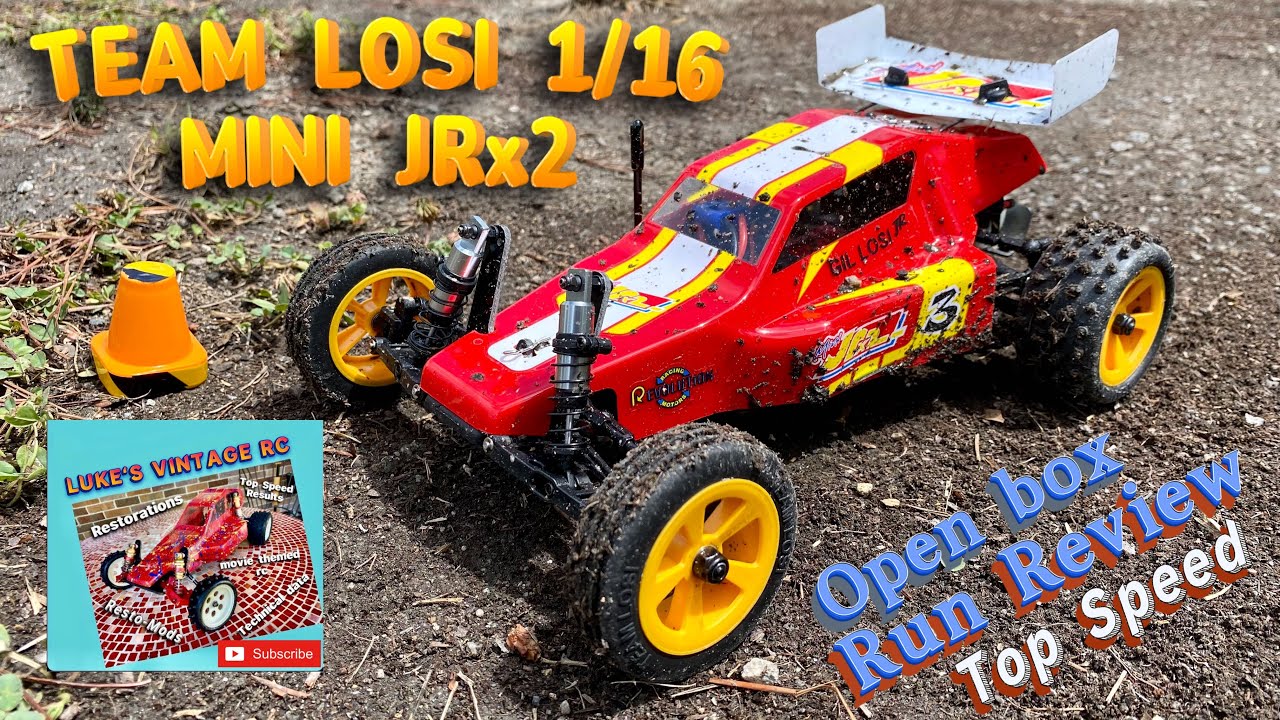 TEAM LOSI 1/16 MINI JRx2 RTR BUGGY OPEN BOX AND RUN REVIEW