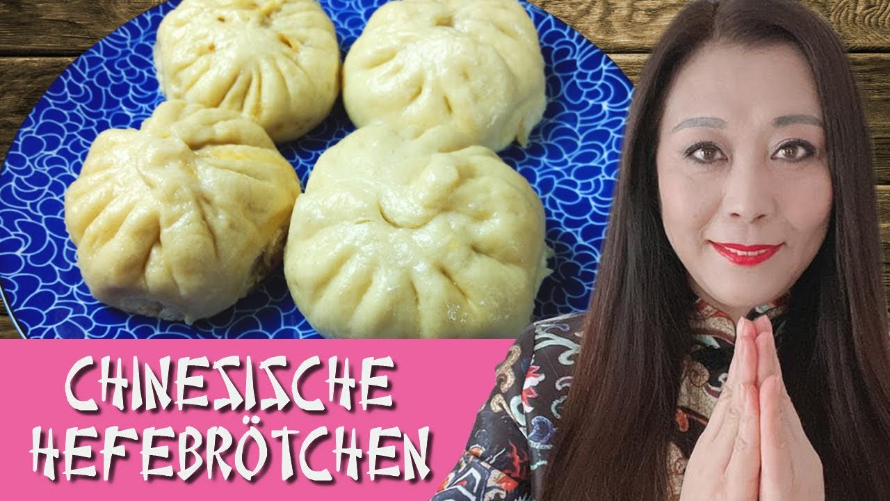 Chinesische gedämpfte Hefebrötchen mit Fleischfüllung, Chinese steamed rolls,