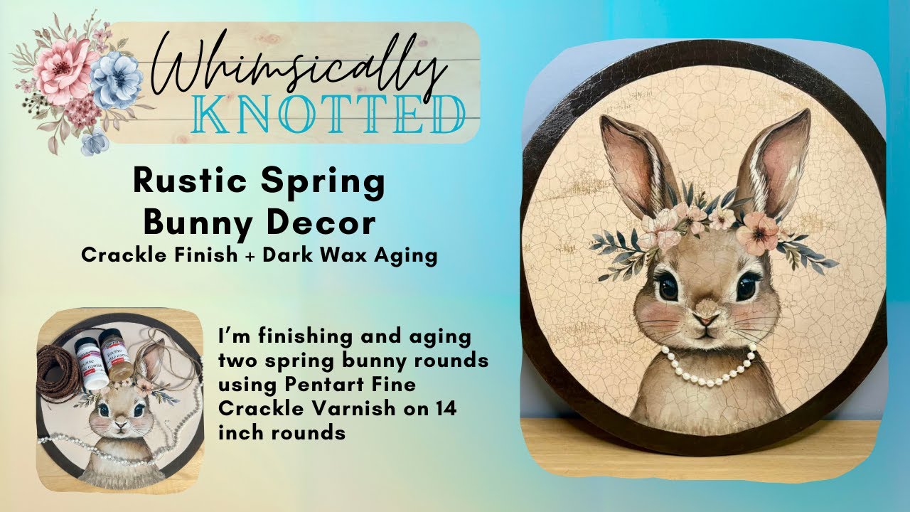 Bunny Round Part 2 This evening I’m adding fine line crackle to the round, jute and a cute little