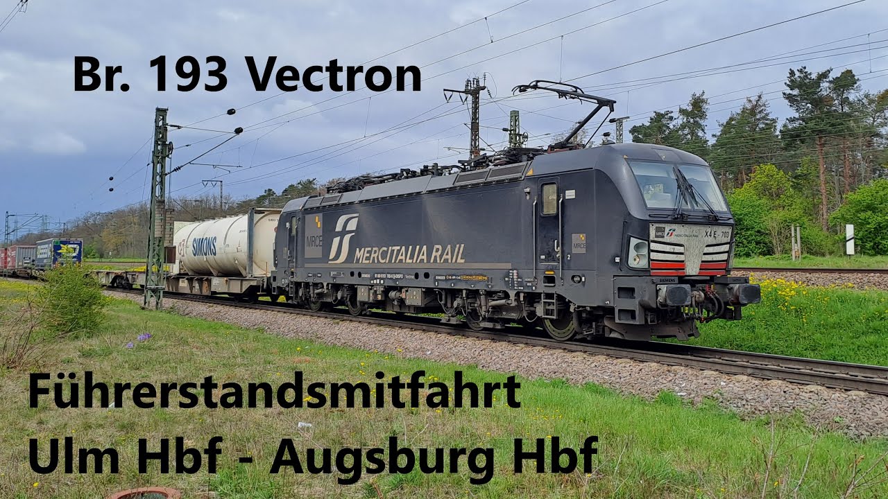 Lokomotion Führerstandsmitfahrt von Ulm Hbf nach Augsburg Hbf im ICE Tempo, Vectron Baureihe 193