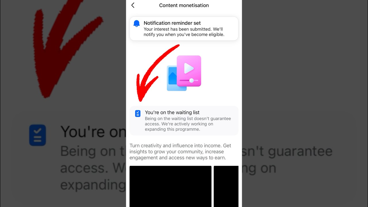 You&rsquo;re on the waiting list facebook content monetization #shorts #facebook #contentmonetization