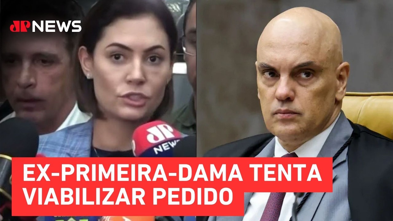 Michelle se encontra com Alexandre de Moraes para debater domiciliar de Jair Bolsonaro | TEMPO REAL