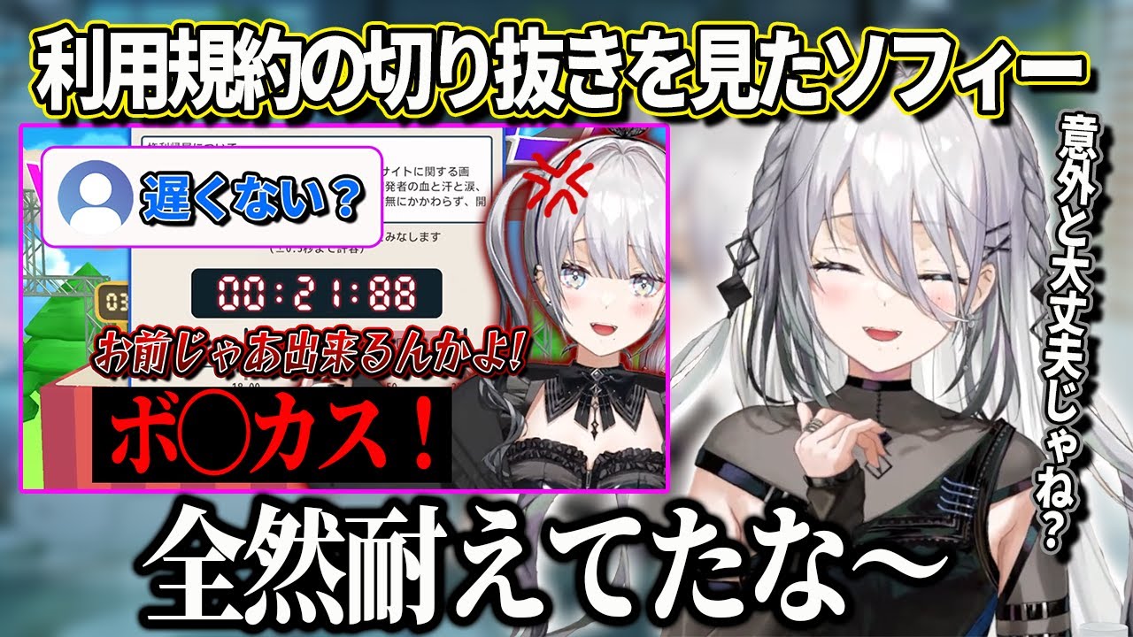 自分の利用規約の配信を見返して思ってたよりも耐えてたことに気づいたソフィー【にじさんじ　ソフィアヴァレンタイン】