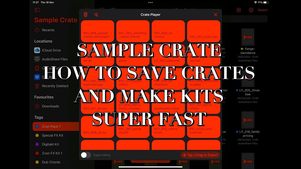 Sample Crate - How To Save Crates & Make & Tag Kits the Super Fast Way - iPad Tutorial
