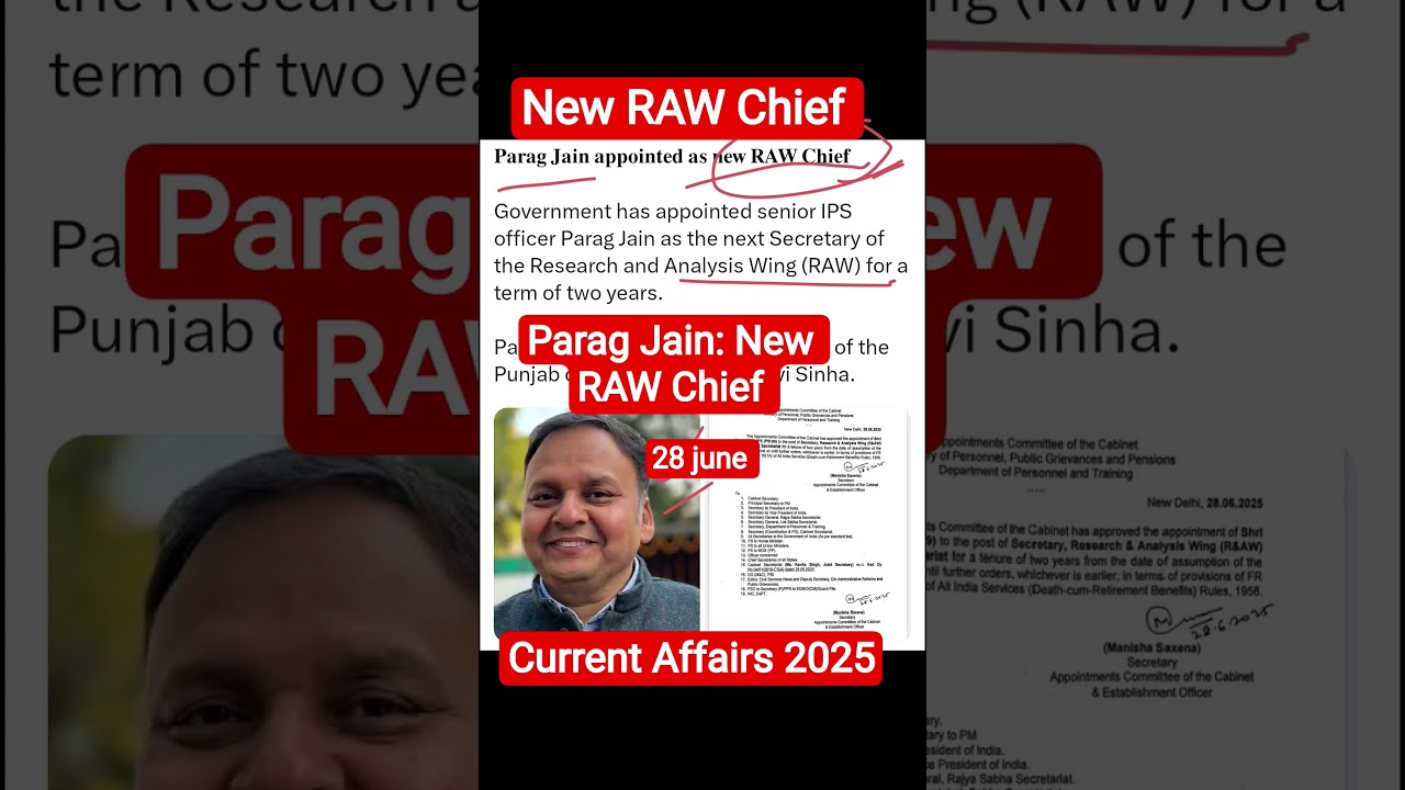 Parag Jain appointed as new RAW Chief