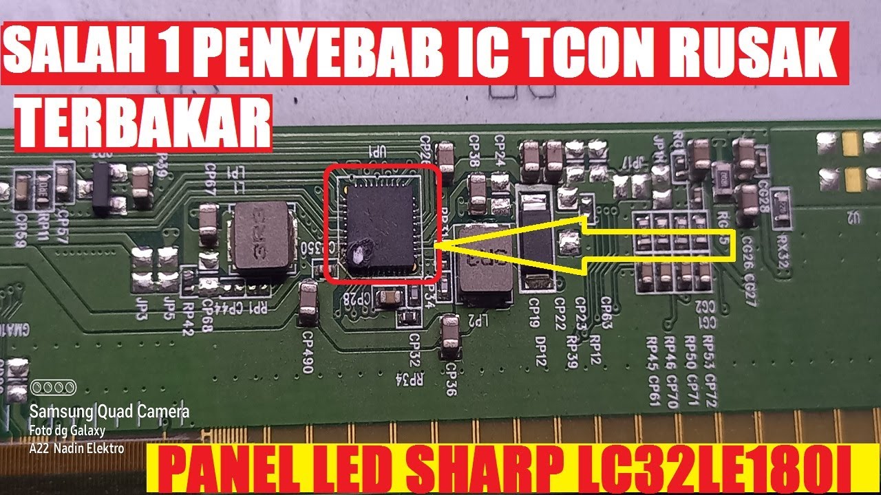 IC T-CON PANEL LAYAR LED RUSAK TERBAKAR INI SALAH 1 PENYEBABNYA