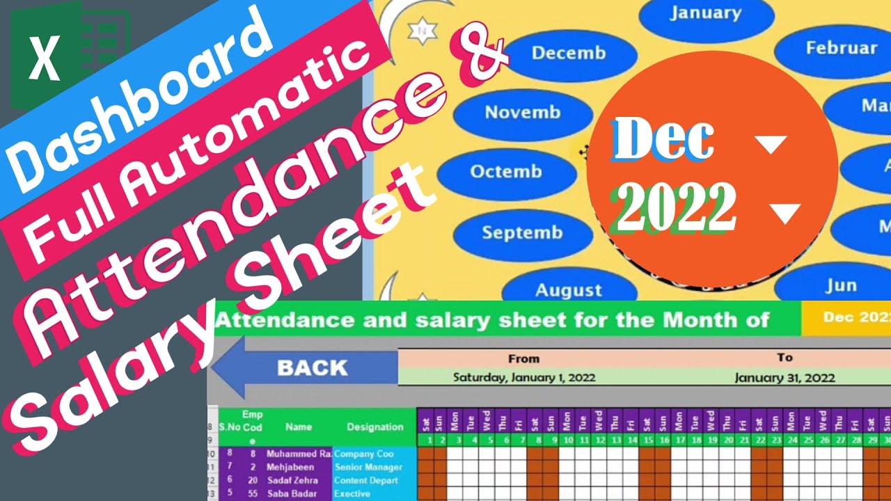 Fully Automated Attendance Sheet in Excel | Attendance and Salary Sheet in Excel | 🔥🔥