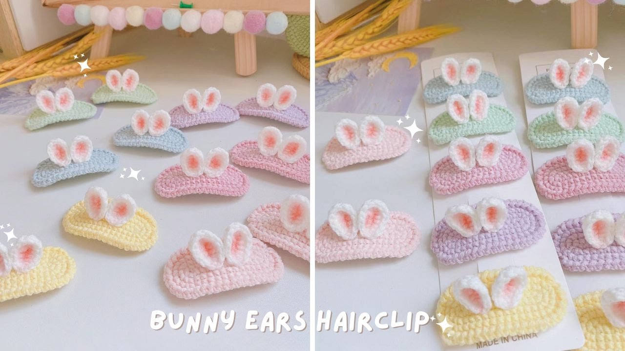 How To Bunny Ear Hair Clip Crochet 🐰 | Easy Step-by-Step Guide, Beginner-Friendly